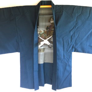 Antique Haori samourai Uesugi Kenshin VS Takeda Shingen laine bleu homme “Made in Japan”