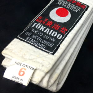 Ceinture blanche Karate Tokaido BLW JKA Taille 6 (295cm)