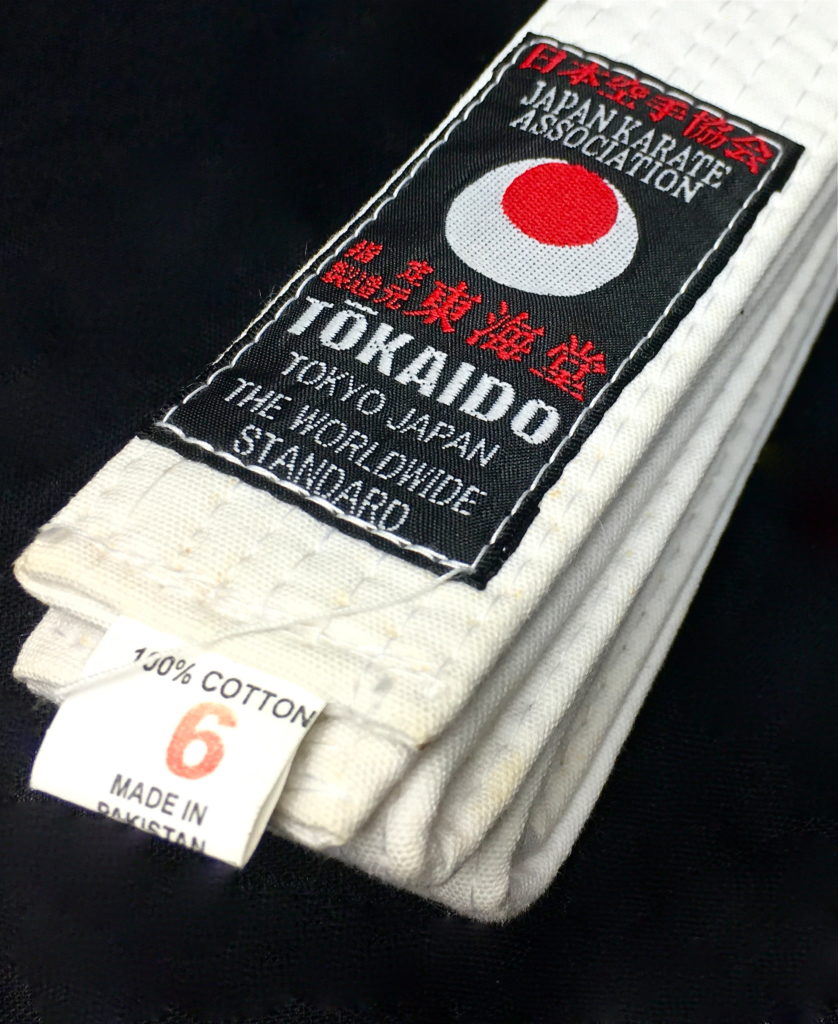 Ceinture blanche Karate Tokaido BLW JKA Taille 6 (295cm)