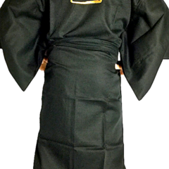 Kimono japonais Samourai coton noir homme Made in Kyoto Japan