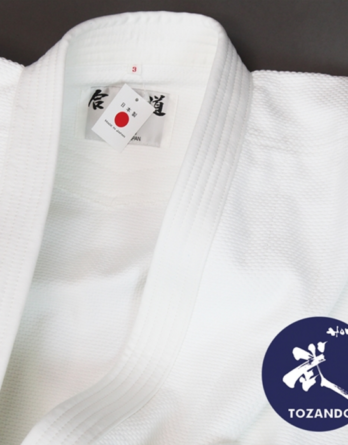 Luxe veste kimono Aikido Gi coton Sashiko AI Tozando "Made in Kyoto Japan"