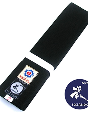 Ceinture noire Aikido Obi coton large Soft'n Tozando Aikikai