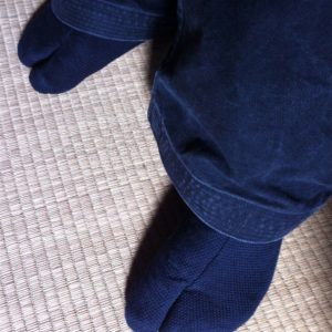 Luxe Tabi Ninja Sashiko noir coton 4 Kohaze 23cm « Made in Japan »
