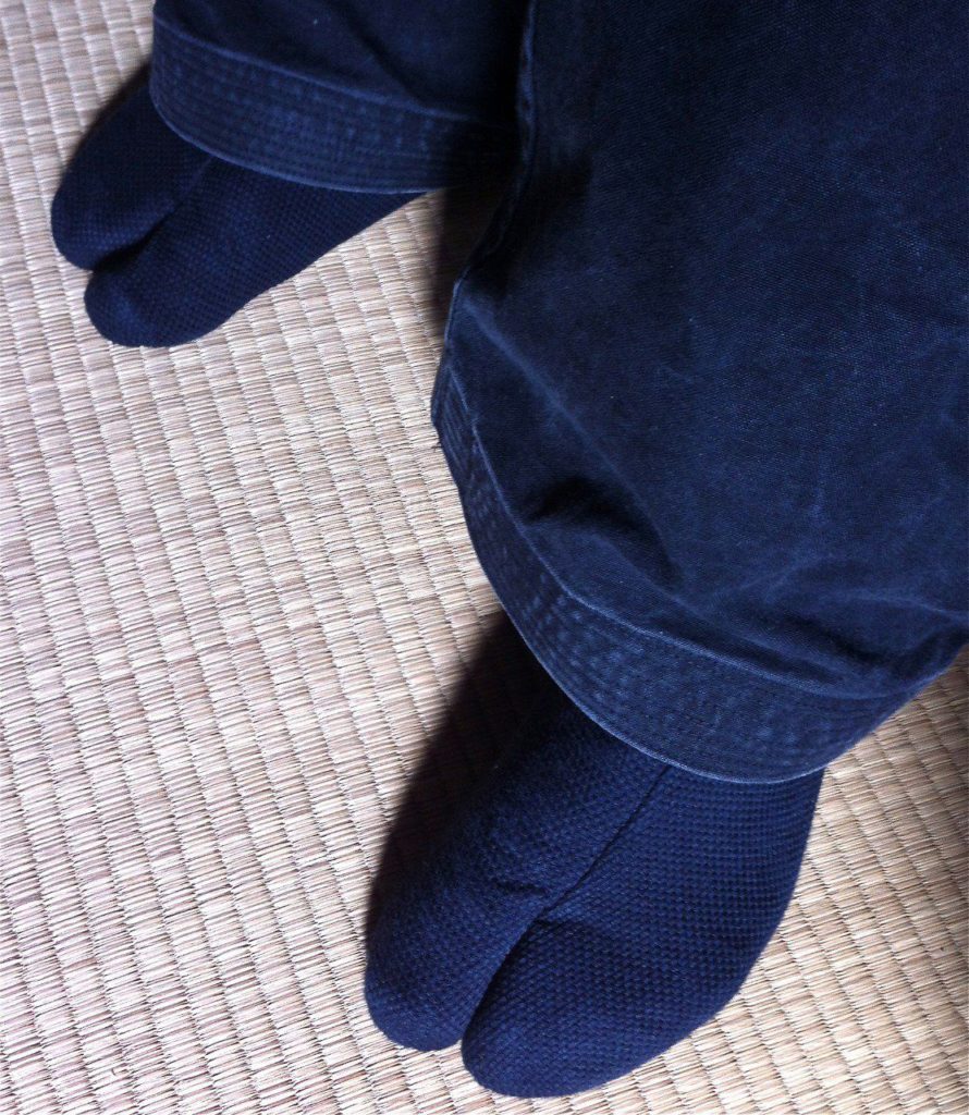 Luxe Tabi Ninja Sashiko noir coton 4 Kohaze 23cm "Made in Japan"