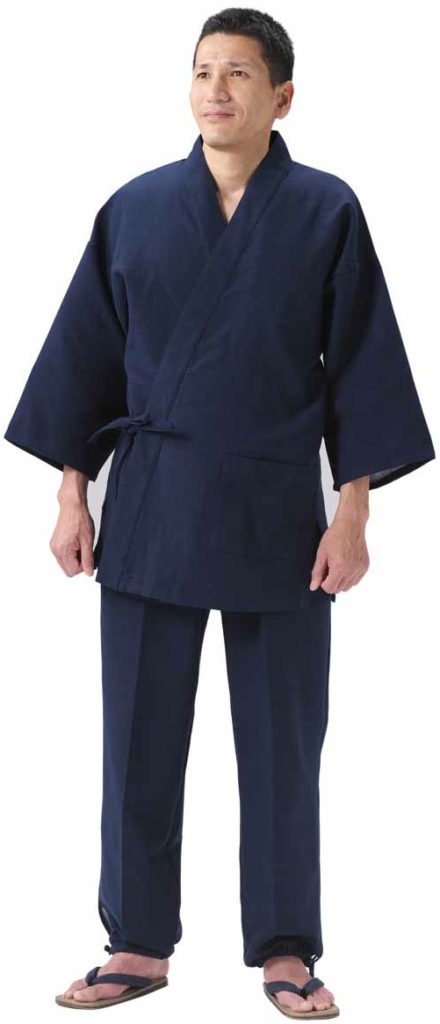 Luxe samue japonais NijuOri coton bleu marine double épaisseur Taille 2L "Made in japan"