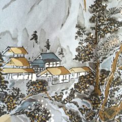 Antique Haori samourai soie noie Takanohane Montsuki Nihon no Yama Kurashi homme