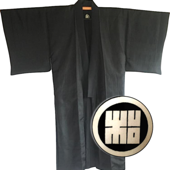 antique_kimono_traditionnel_japonais_samourai_soie_noire_kamon_rin_homme_5
