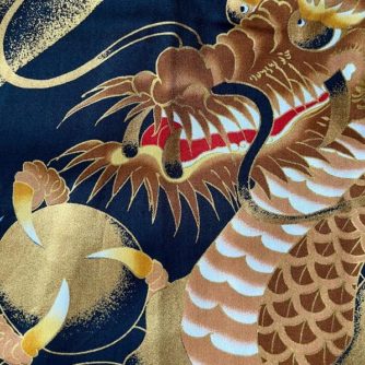 Kimono japonais Ryu Tora Dragon VS Tigre coton noir homme2
