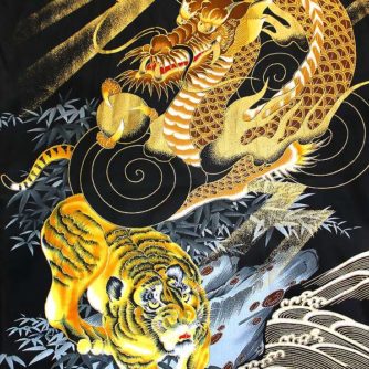 Motif Dragon & Tigre kimono japonais homme