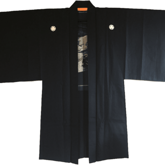_antique_veste_kimono_haori_soie_noire_montsuki_meoto_iwa_ise_homme1