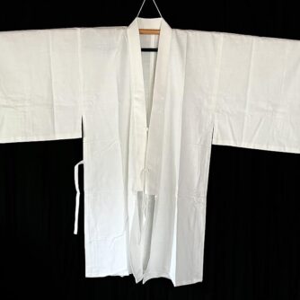 Luxe kimono traditionnel japonais Hangi coton blanchi Fait main au Japon1