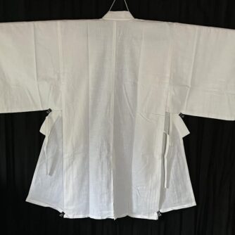 Luxe kimono traditionnel japonais Hangi coton blanchi Fait main au Japon3