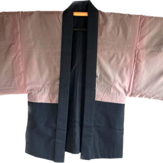 Antique Haori Tsumugi soie bleu indigo Yama no Mura Kurashi homme 