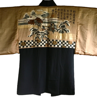 luxe_antique_haori_samourai_soie_noire_kamon_takanohane_clan_chushingura_homme_-22made_in_japan-22_5