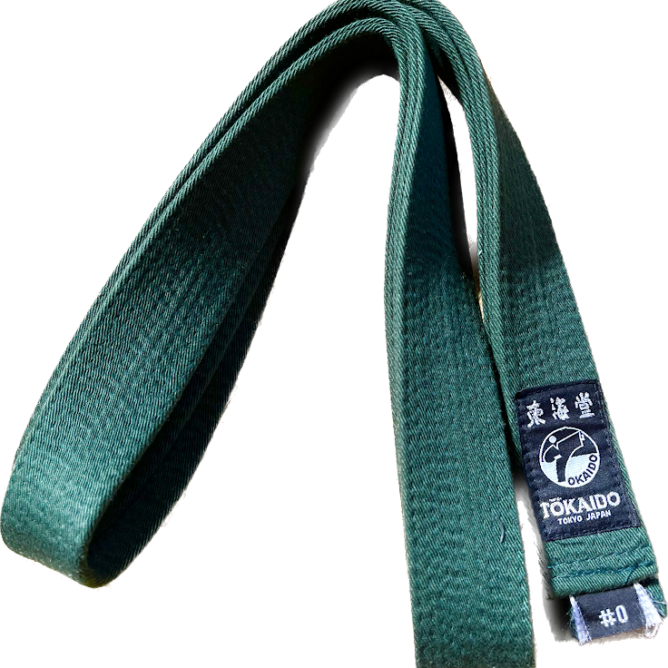 Ceinture D'arts Martiaux En Coton - Vert Uni - Taille Junior/senior - 4,4 Cm De Large