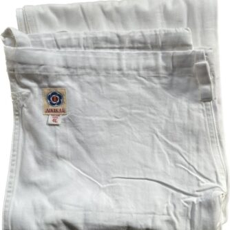 Pantalon Aikido coton blanchi Aikikai Tozando Taille 4L-1-1