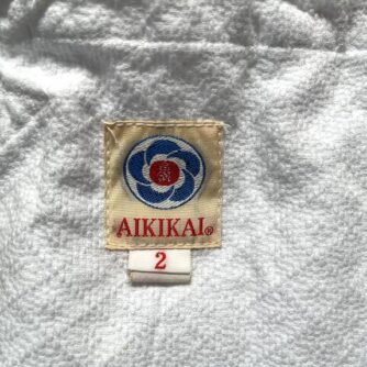 Pantalon Aikido coton blanchi Sashiko RYO3-1