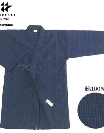 Dogi Kendo Mitsuboshi coton Sashiko bleu marine simple épaisseur