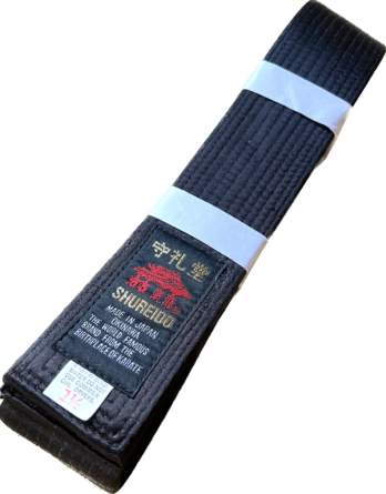Ceinture noire Karate Shureido satin BST-S Taille 1.5 (220cm)