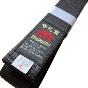 Ceinture noire Karate Shureido satin supérieur BST-S Taille 4 (270cm)
