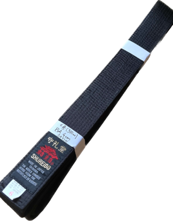 Ceinture noire Karate Shureido satin standart BA Taille 6 (310cm)