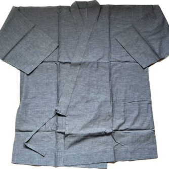 Samue traditionnnel japonais gris coton 2L homme Fait main2