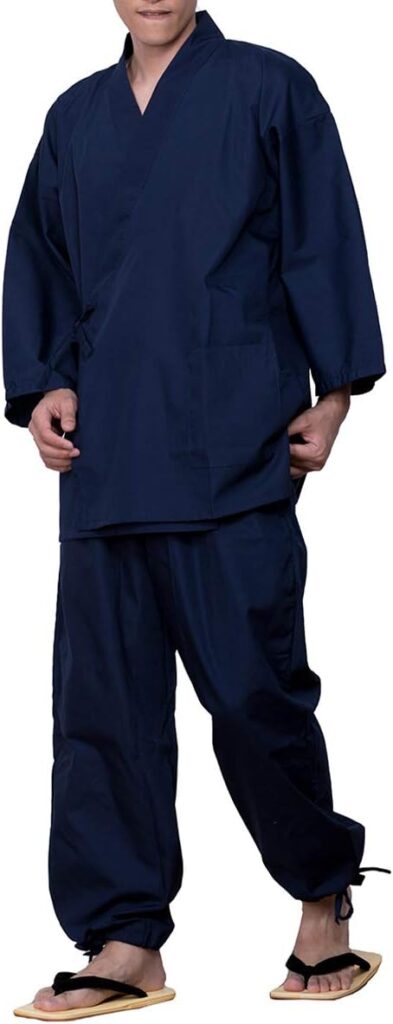 Samue japonais homme coton standart bleu marine Taille 2L