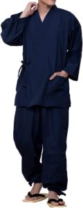 Samue japonais homme coton standart bleu marine Taille 2L 1