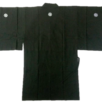 Set-hangi-hakama-samourai-Ryoma-Sakamoto-polyester-noir-2L-HandMade-in-Japan1