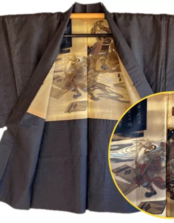 Haori samourai antique soie tsumugi Takeda Shingen VS Uesugi Kenshin 01