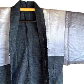 Antique-Haori-soie-Tsumugi-La-vague-japonaise-Nami-Hokusai8