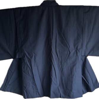 Antique haori soie bleu Tsumugi homme1