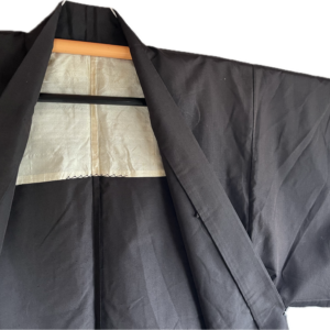 Haori Japonais Traditionnel  homme en Soie Sauvage Marron/Nuit