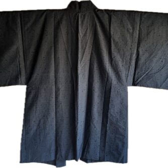 Antique Men’s Haori – Wild Blue Silk | Duel of Dragons | Made in Japan