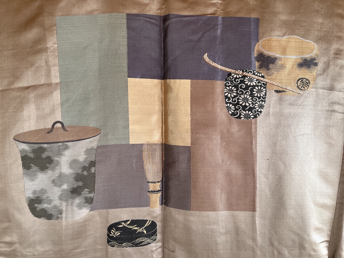 Haori japonais homme soie noire Takanohane Montsuki Cérémonie du Thé (Sadō)4