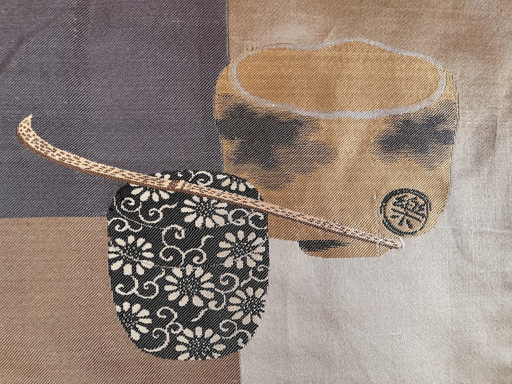 Haori japonais homme soie noire Takanohane Montsuki Cérémonie du Thé (Sadō)5