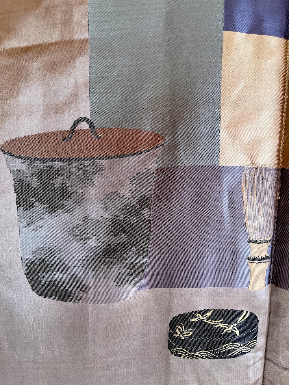 Haori japonais homme soie noire Takanohane Montsuki Cérémonie du Thé (Sadō)6